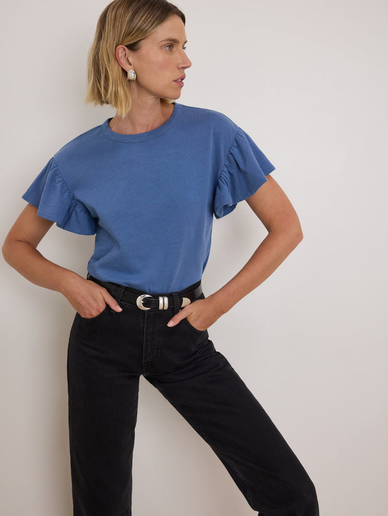 Nation Los Angeles Camille Ruffle Tee