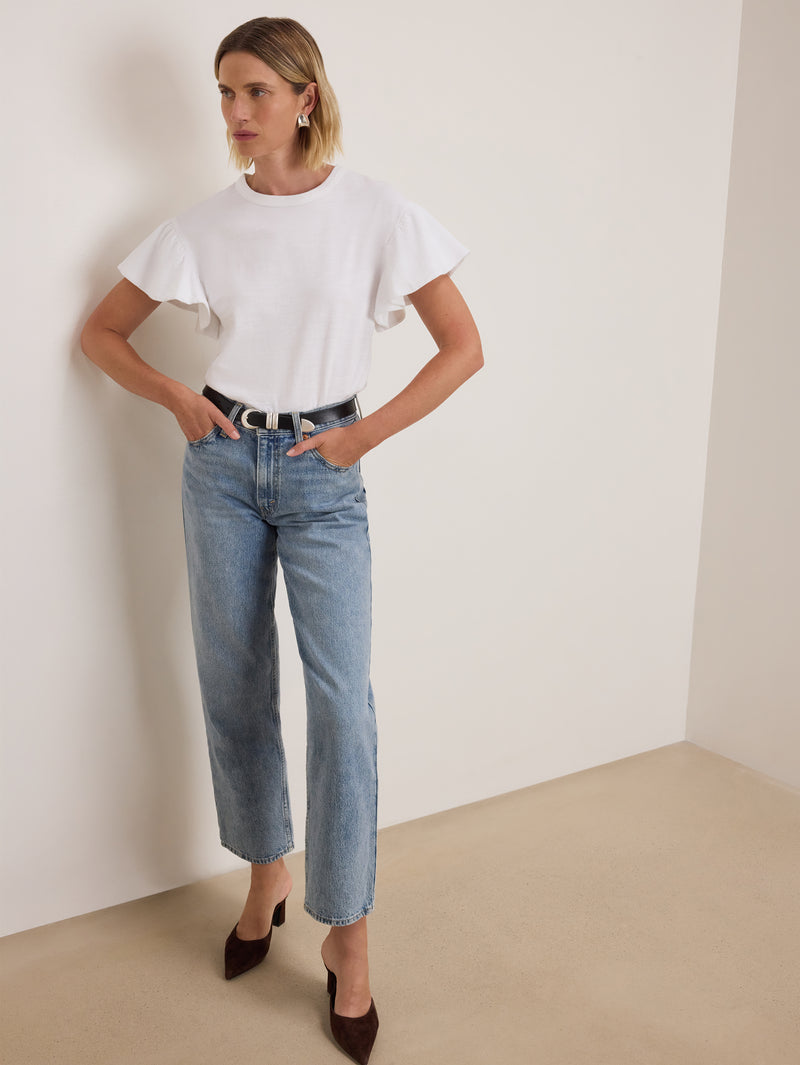 Nation Los Angeles Camille Ruffle Tee