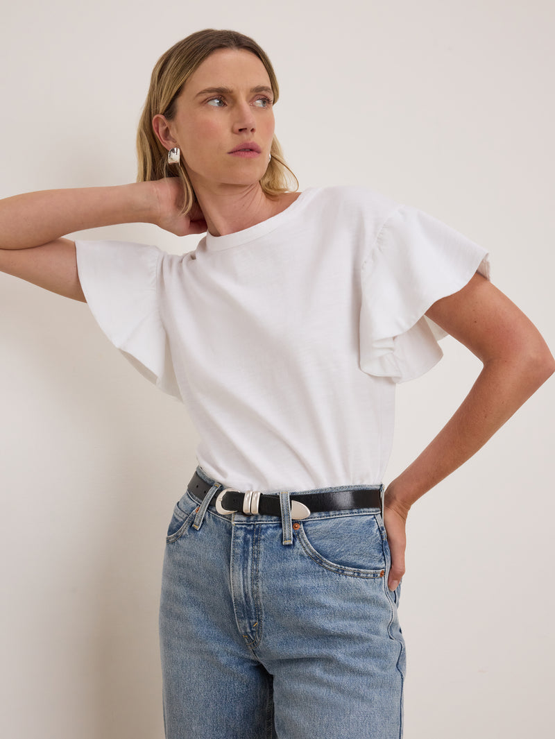 Nation Los Angeles Camille Ruffle Tee