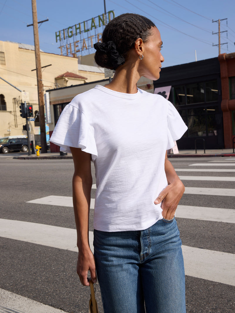 Nation Los Angeles Camille Ruffle Tee