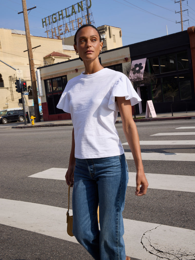 Nation Los Angeles Camille Ruffle Tee