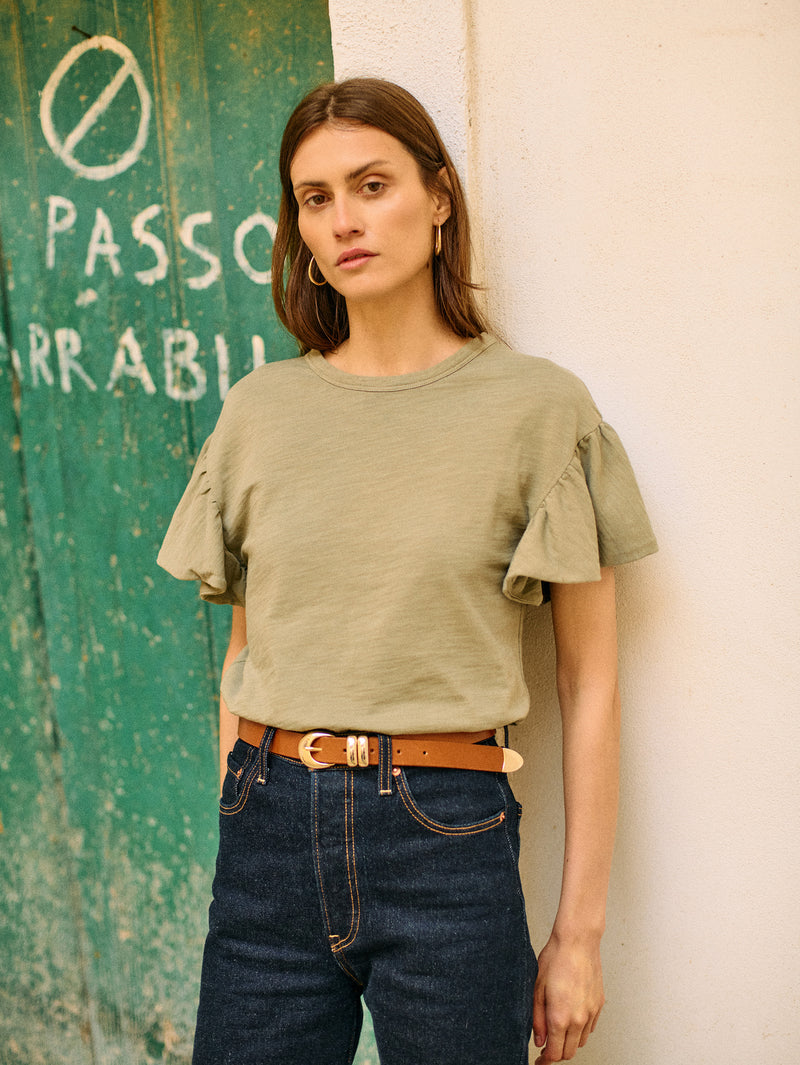 Nation Los Angeles Camille Ruffle Tee