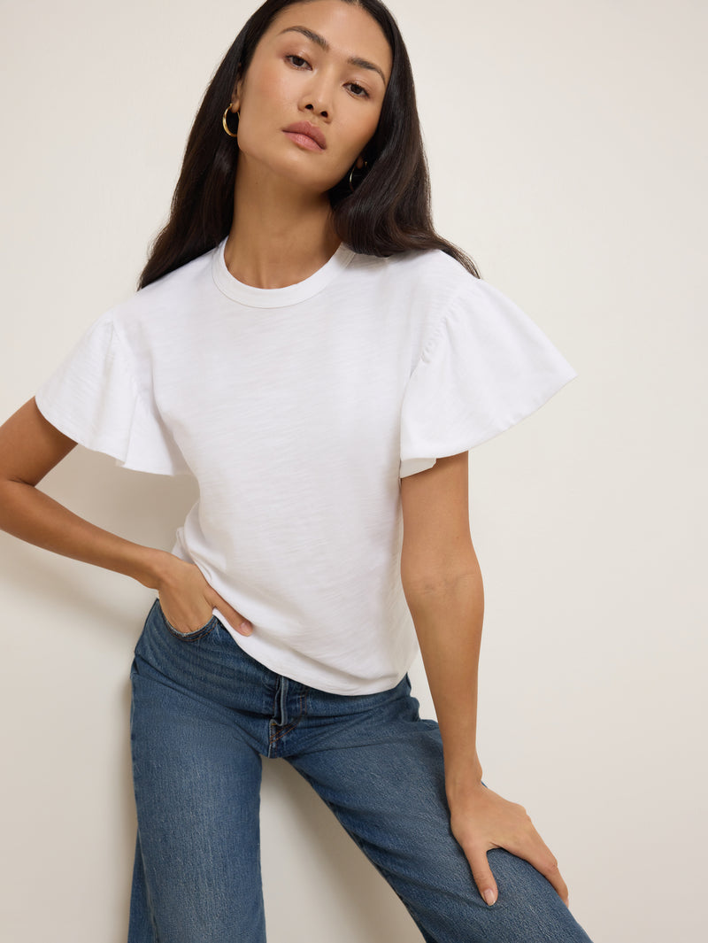 Nation Los Angeles Camille Ruffle Tee