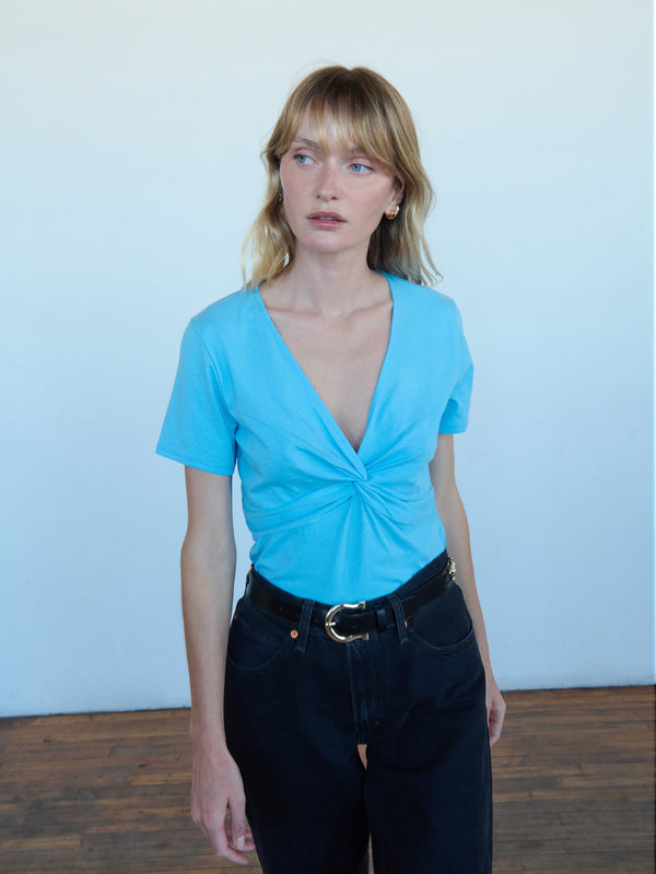 Nation Los Angeles Caprice Twisted Cap Sleeve Top