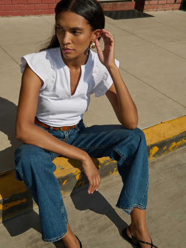 Nation Los Angeles Christa Ruffle Top