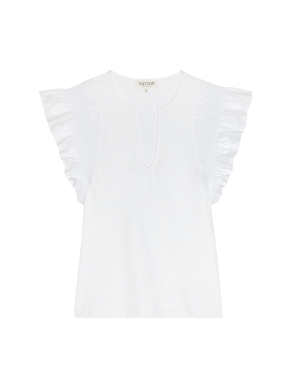 Nation Los Angeles Christa Ruffle Top