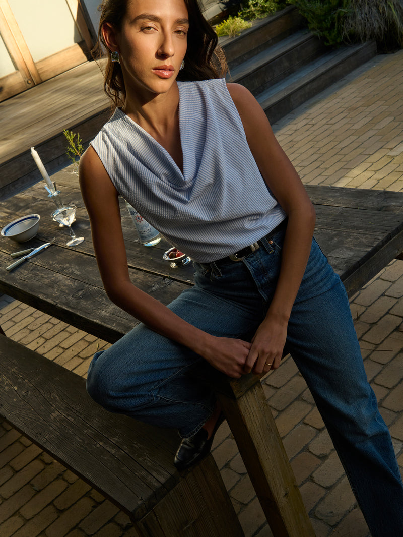 Nation Los Angeles Cille Cowl Neck Tank