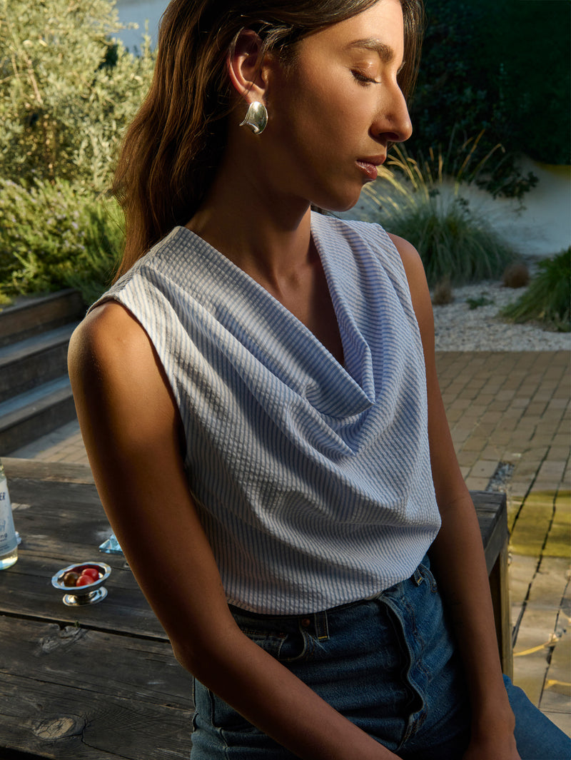 Nation Los Angeles Cille Cowl Neck Tank