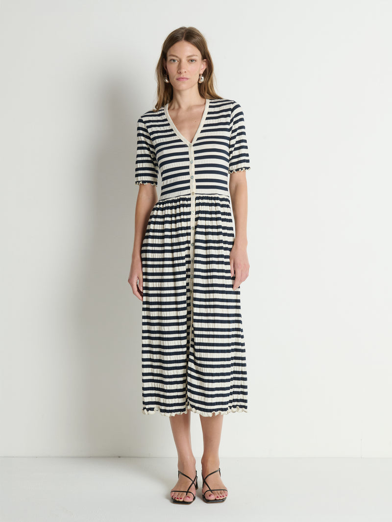 Claudine Midi DressCrinkle Stripe | Nation Los Angeles