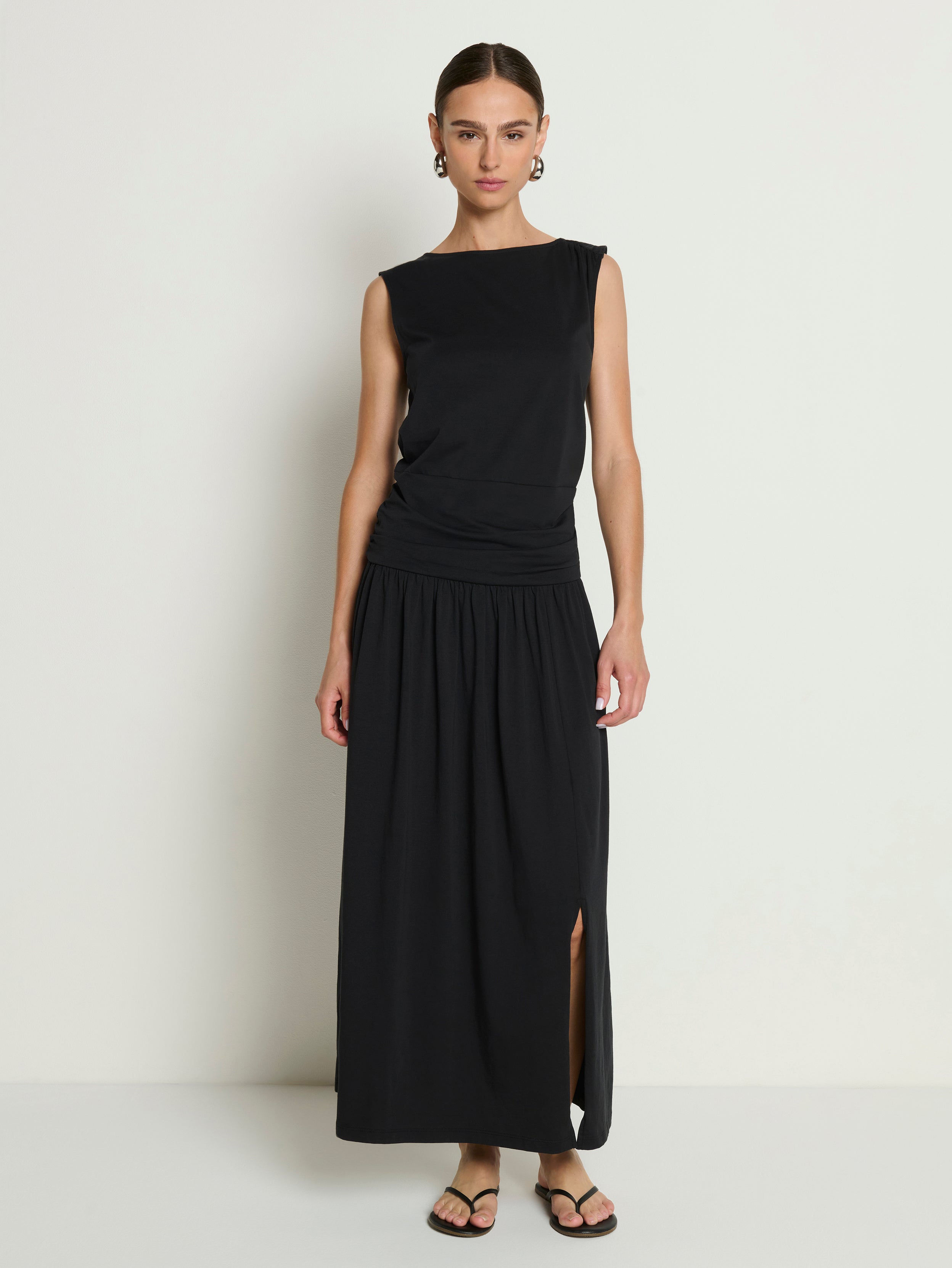 ADEAM アディアム フォクシー Cleo Dress Cleo Midi Dress—Jet Black | Nation Los Angeles