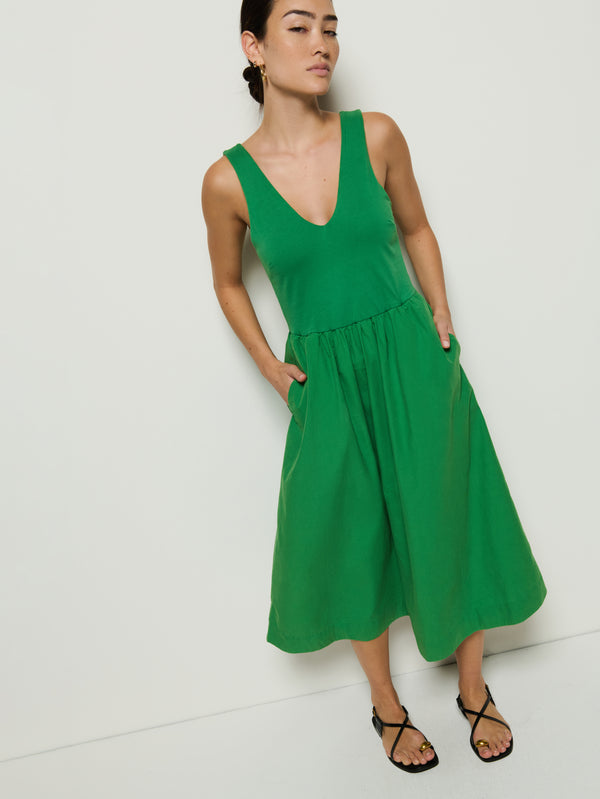 Nation Los Angeles Daria V-Neck Midi Dress