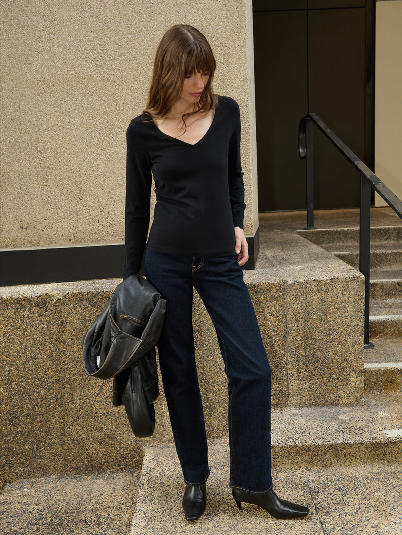 Nation Los Angeles Demi V Neck Top 