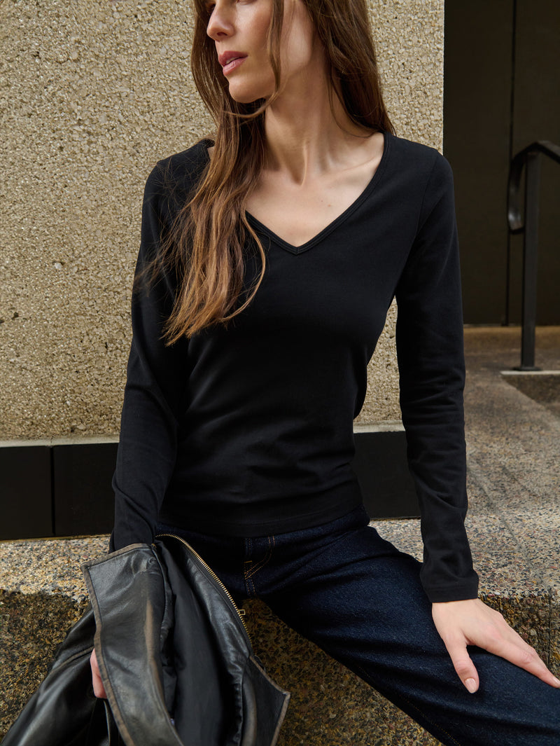 Nation Los Angeles Demi V Neck Top