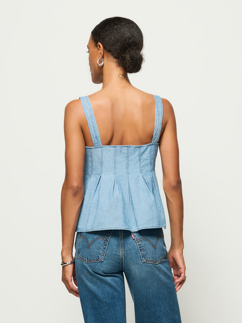 Nation Los Angeles Dove Pleated Tank
