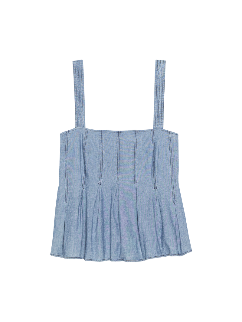Nation Los Angeles Dove Pleated Tank