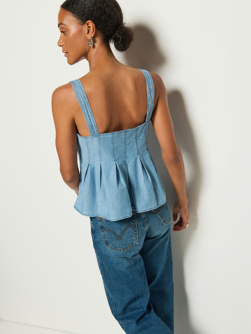 Nation Los Angeles Dove Pleated Tank