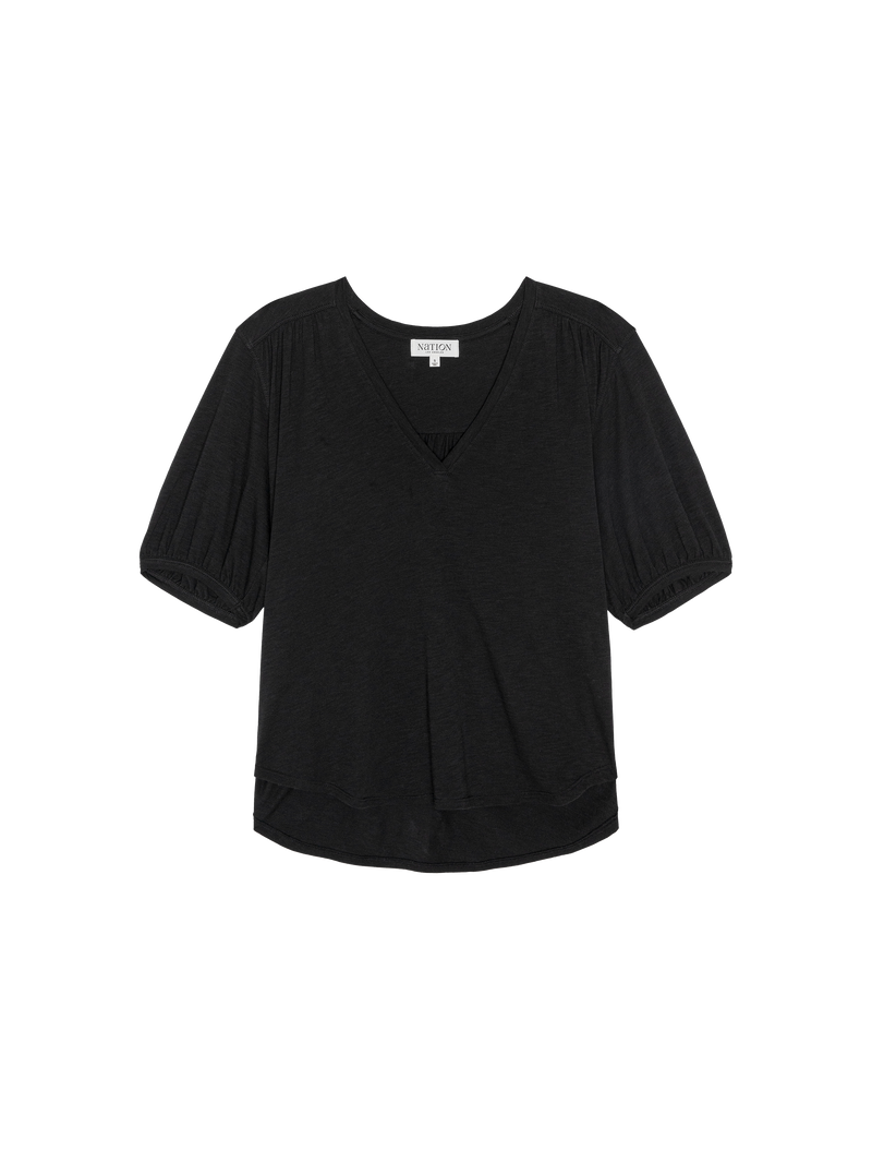 Nation Los Angeles Edie Shirred Shoulder Top