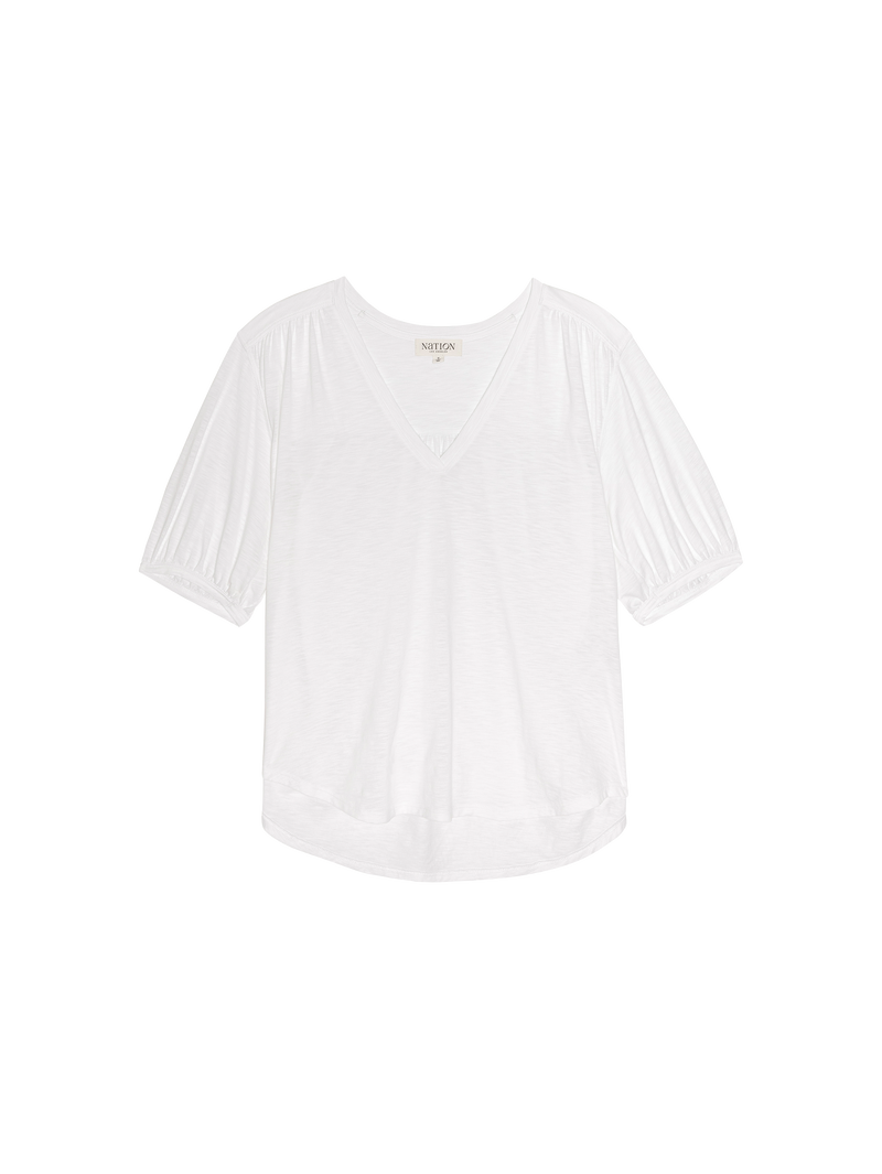 Nation Los Angeles Edie Shirred Shoulder Top