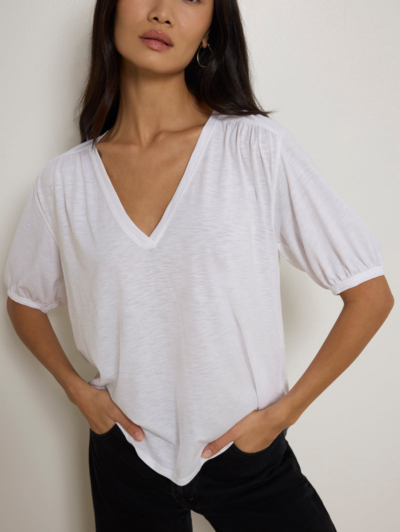 Nation Los Angeles Edie Shirred Tee