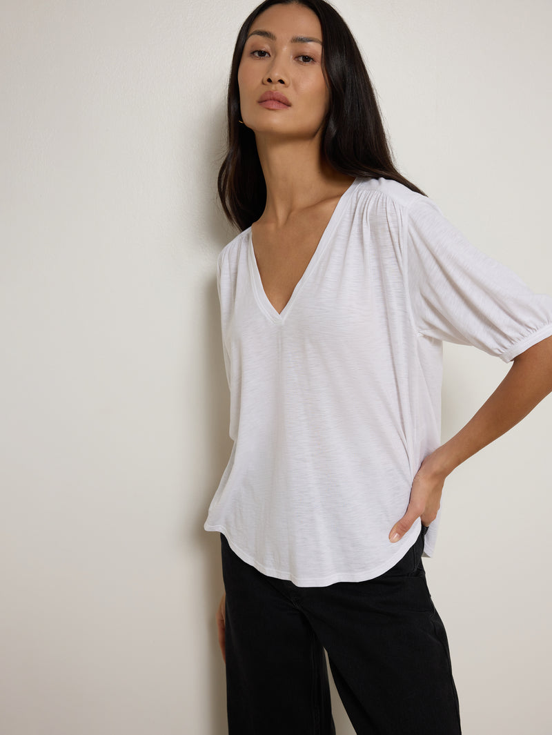 Nation Los Angeles Edie Shirred Tee