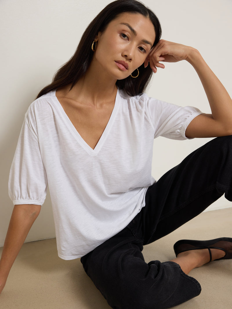 Nation Los Angeles Edie Shirred Tee