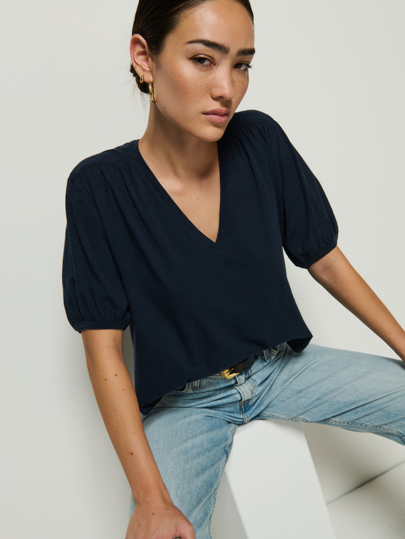 Nation Los Angeles Edie Shirred Tee