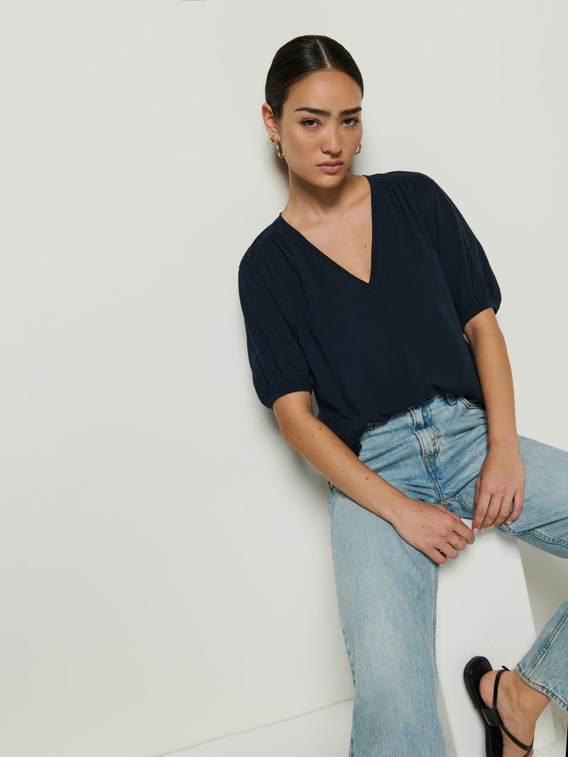 Nation Los Angeles Edie Shirred Tee