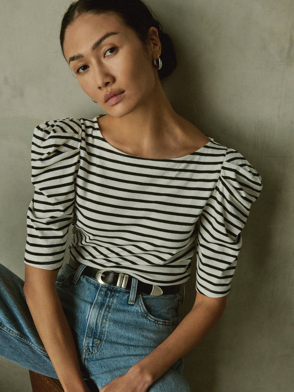 Emery Stripe Boat Neck