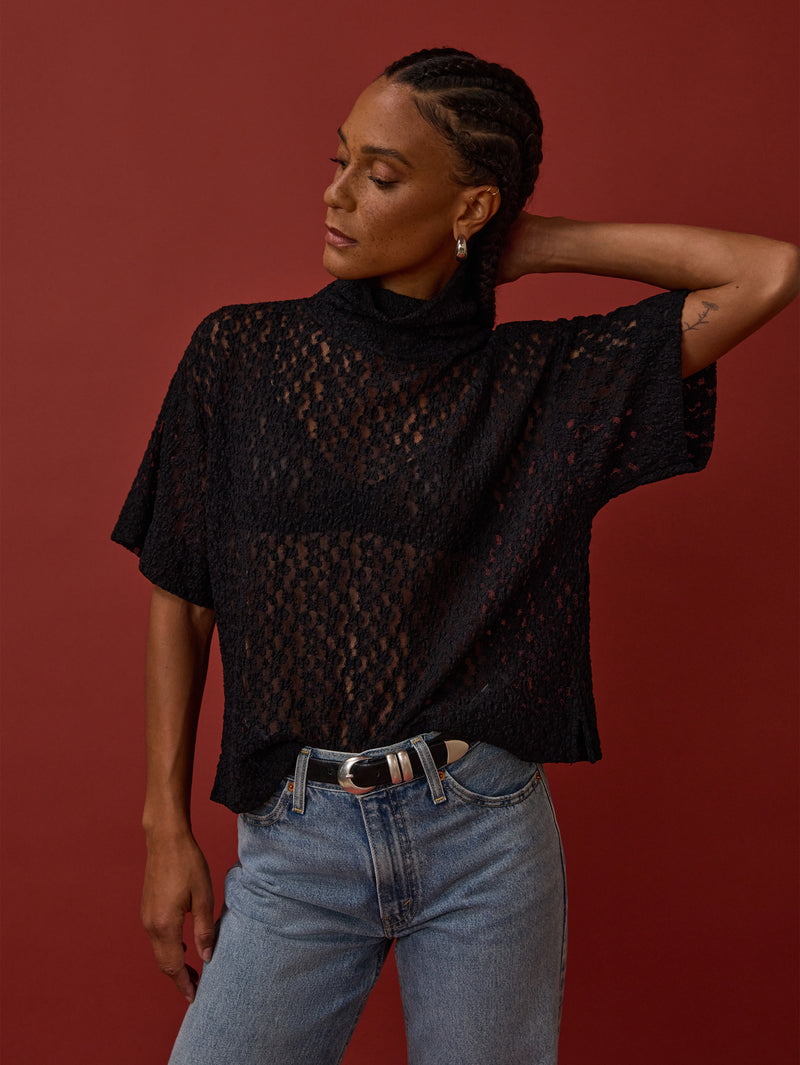 Nation Los Angeles Fable Lace Turtleneck