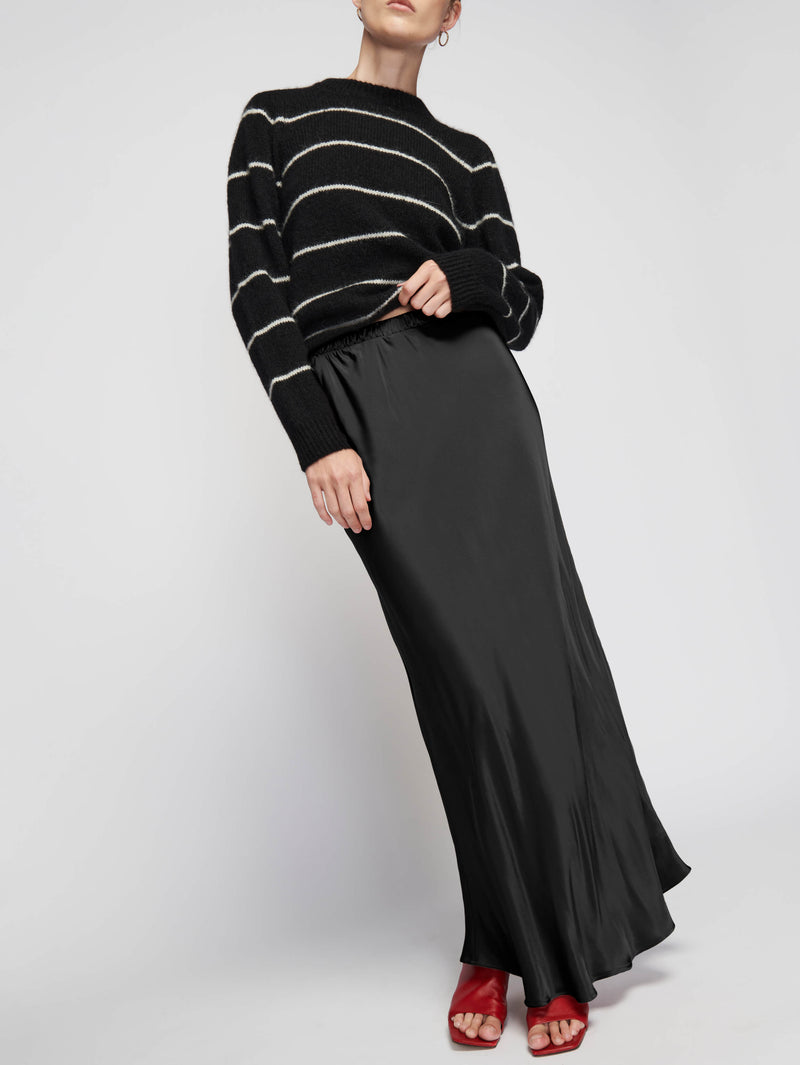 NATION LTD Gaia Bias Cut Satin Maxi Skirt