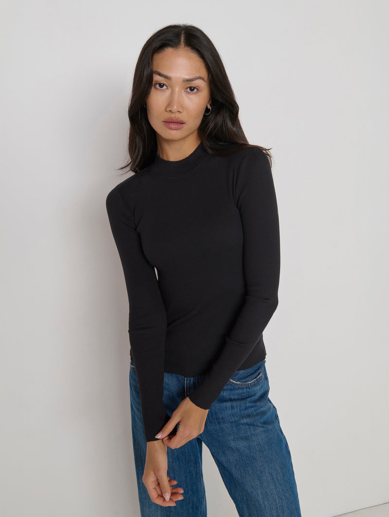 Nation Los Angeles Gina Slim Mock Neck