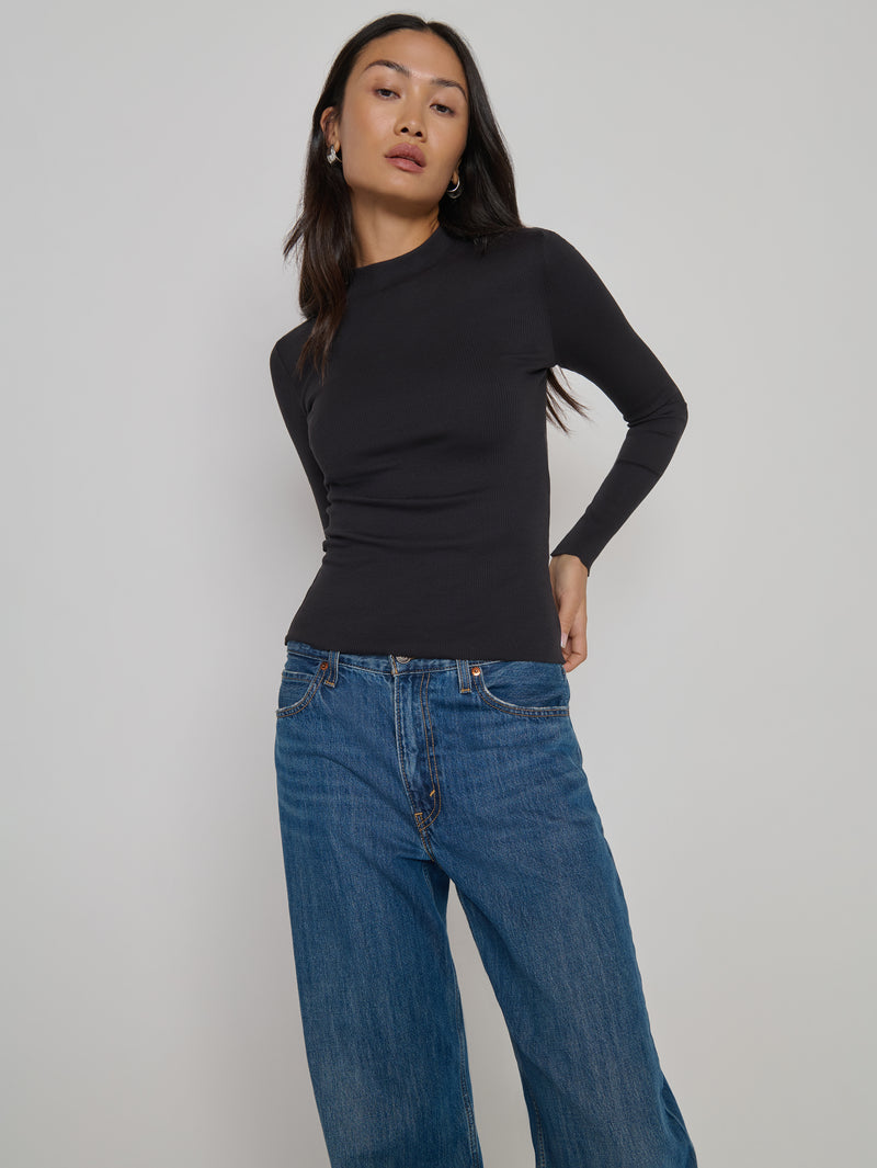 Nation Los Angeles Gina Slim Mock Neck