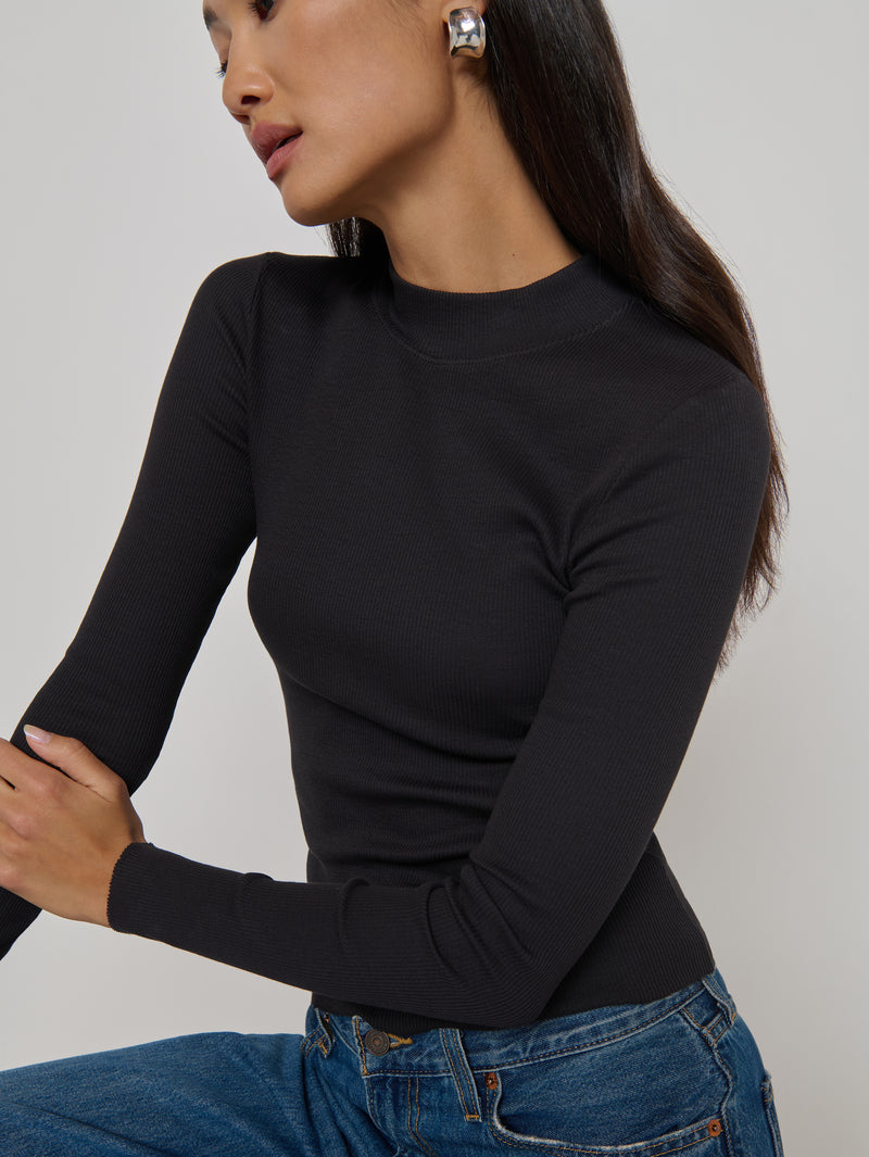 Nation Los Angeles Gina Slim Mock Neck