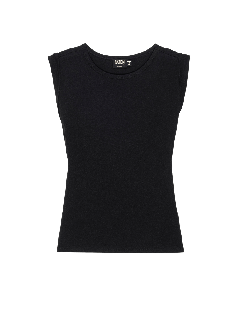 NATION LTD Janis Rolled Muscle Tank Top