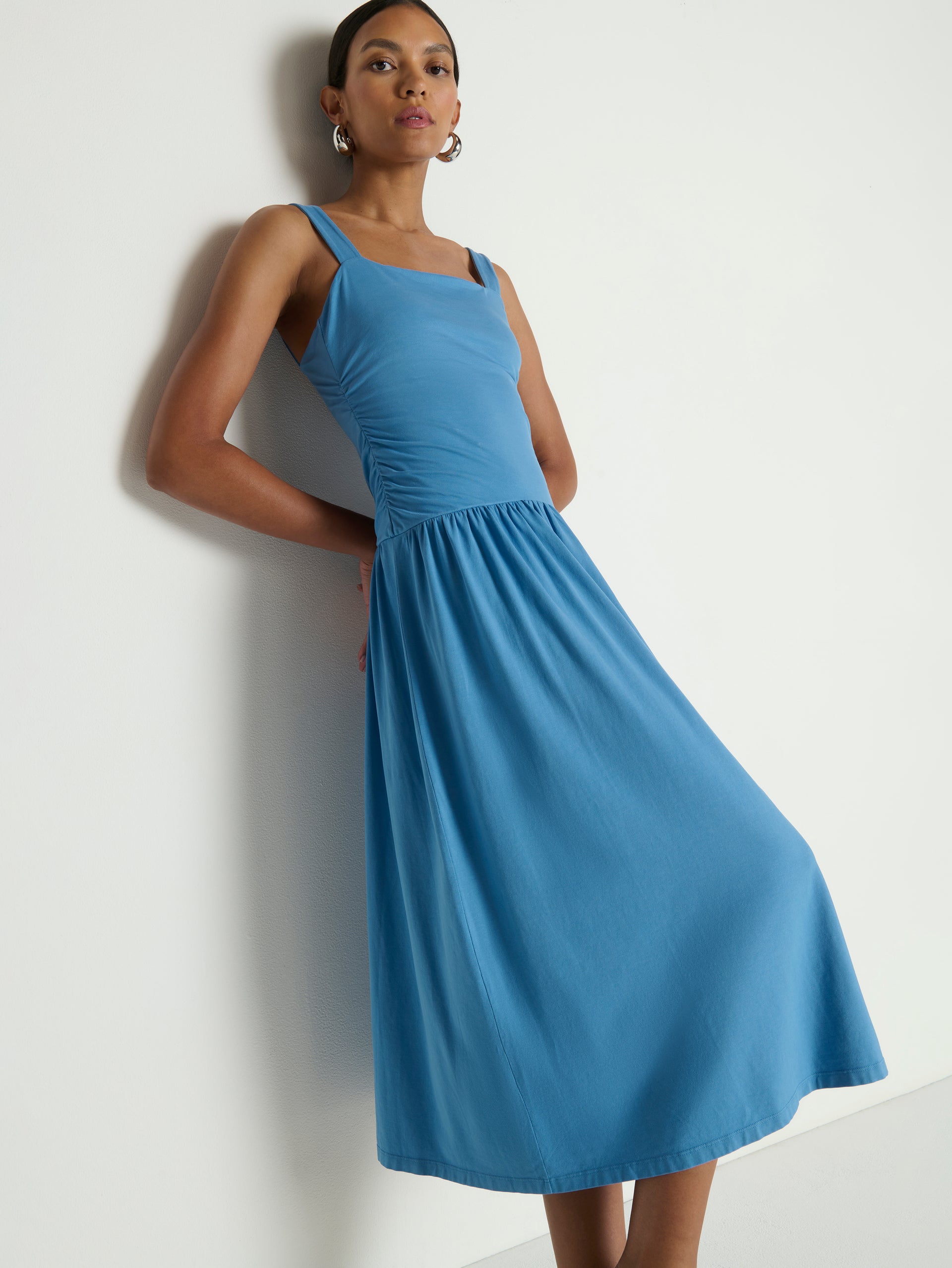 Jennie Midi Dress—Indigo