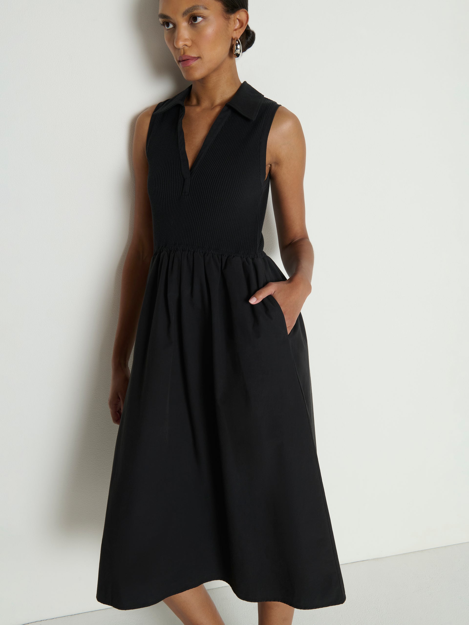 black formal midi dress Jessica Midi Dress- Jet Black L / Black