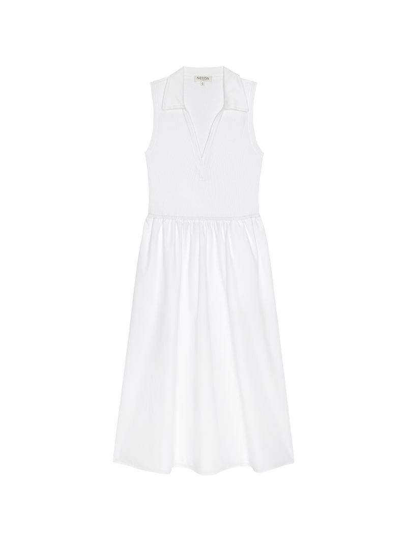 white simple midi dress Jessica Midi Dress—White