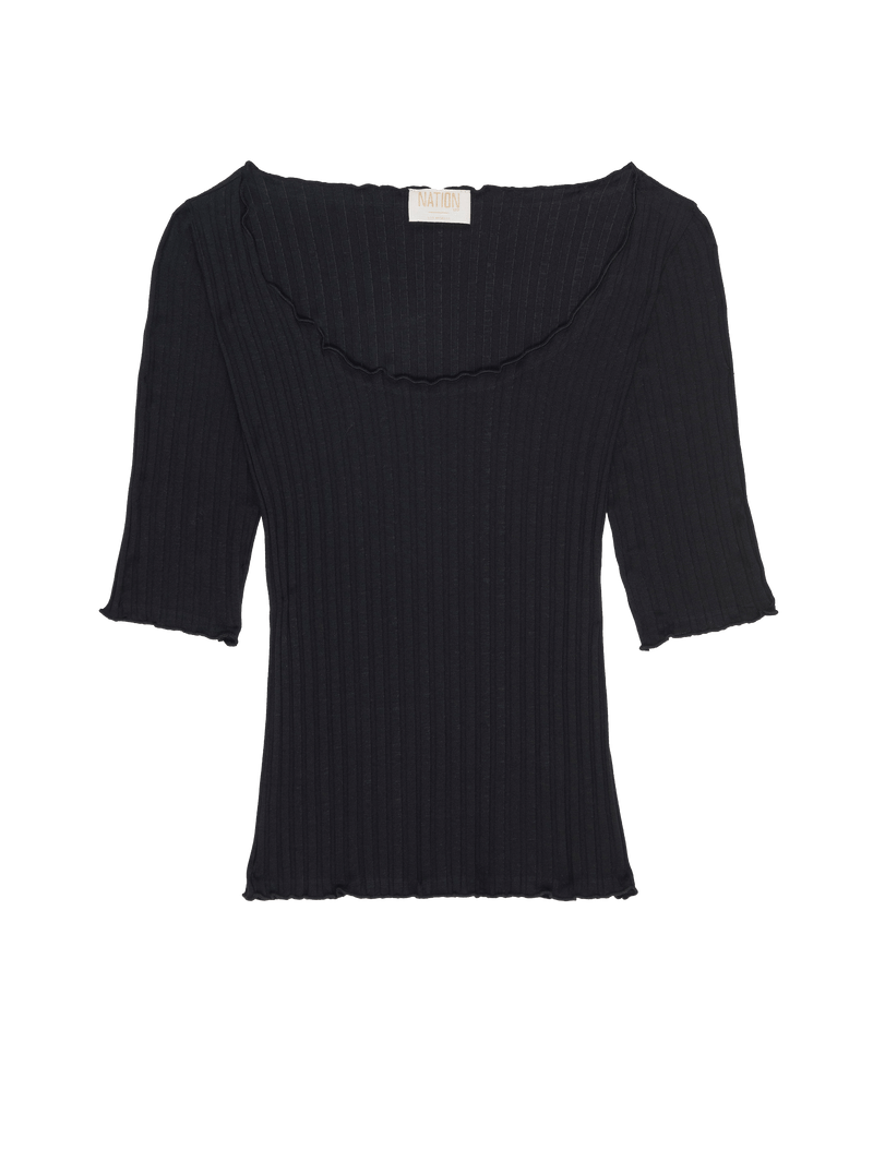NATINO LTD Jezebel Scoop Neck Short Sleeve