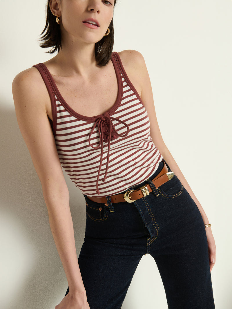 Nation Los Angeles Jil Lace Up Tank
