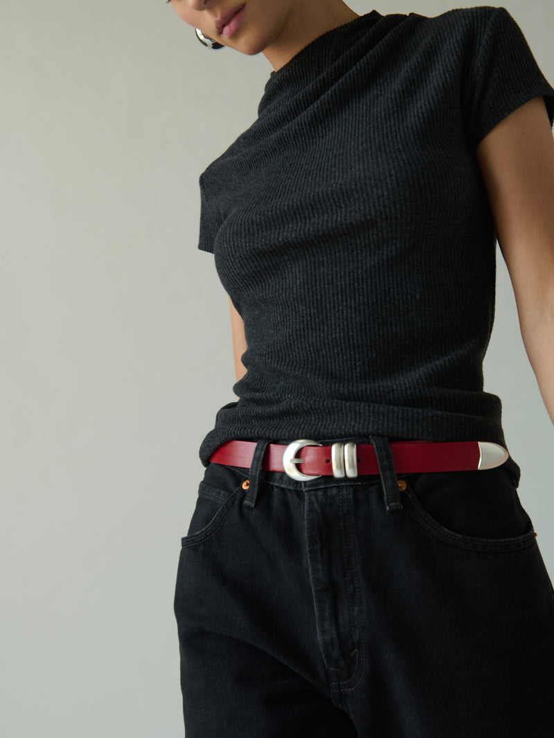 Nation Los Angeles Joss Belt in Rosso