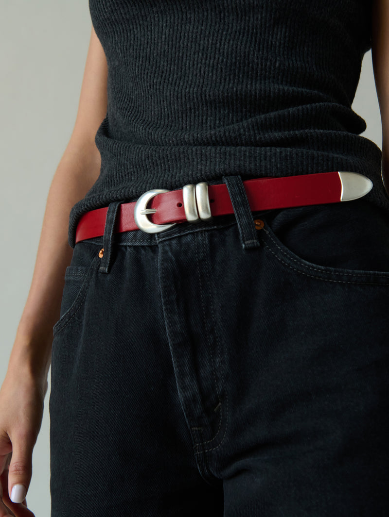 Nation Los Angeles Joss Belt in Rosso