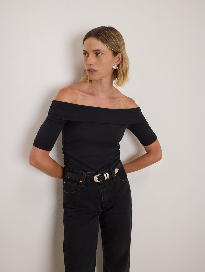 Nation Los Angeles Julia Off Shoulder Tee