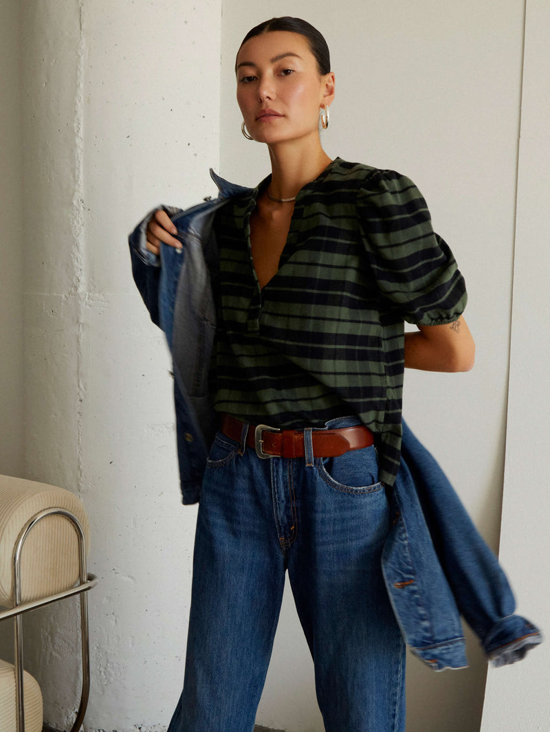 NATION LTD Juno Puff Sleeve Blouse
