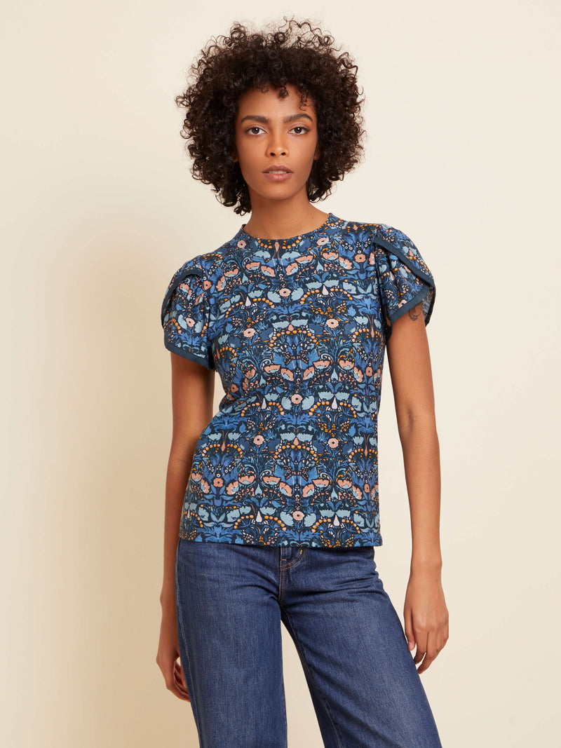 NATION LTD Kennedy Contrast Tulip Slv Tee