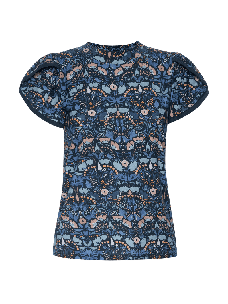 NATION LTD Kennedy Contrast Tulip Slv Tee