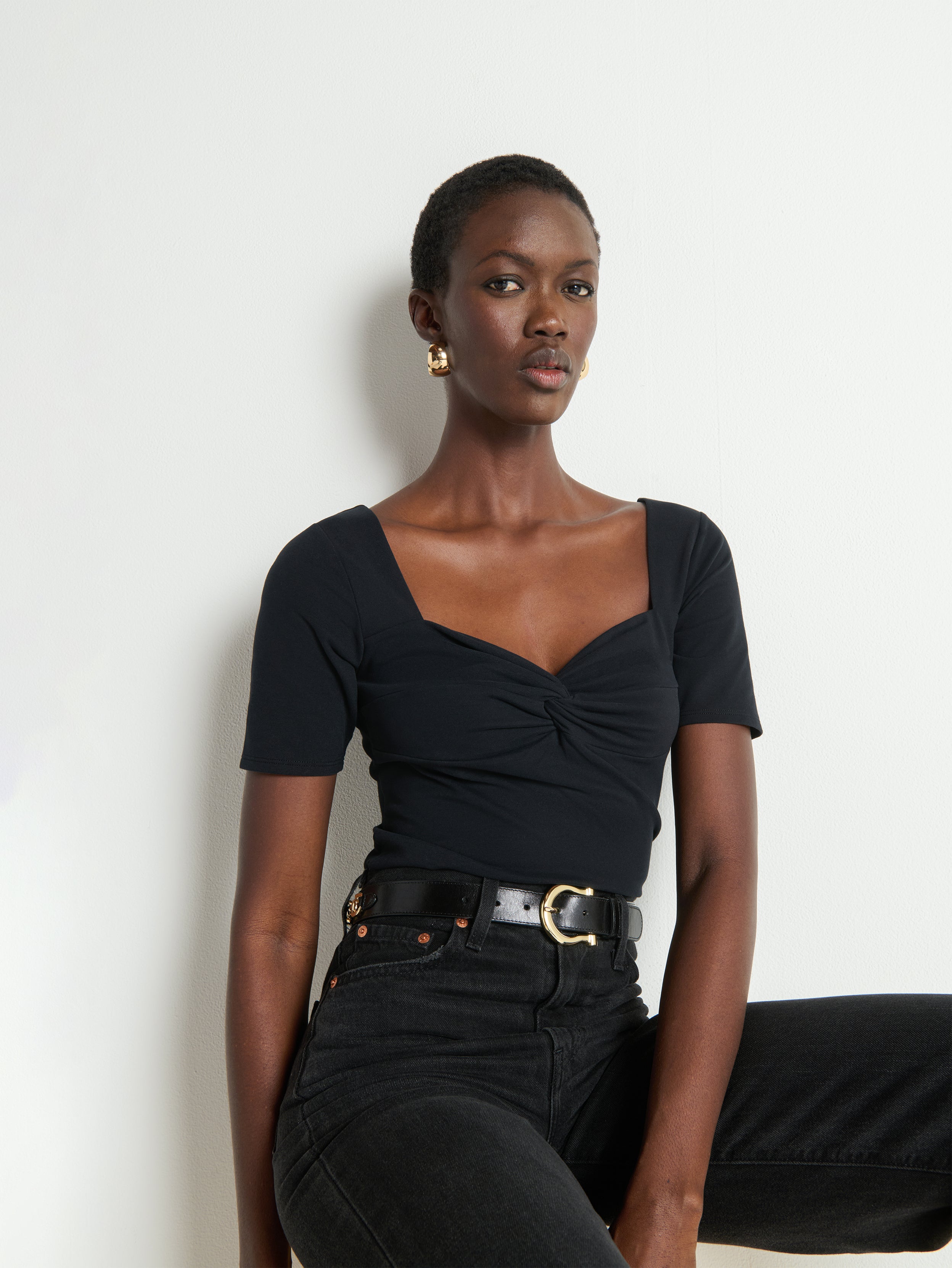 Lana Twisted Top—Jet Black | Nation Los Angeles