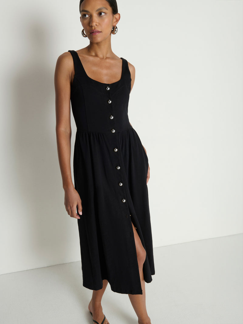 a la mode black midi dress Laurel Midi Dress—Jet Black