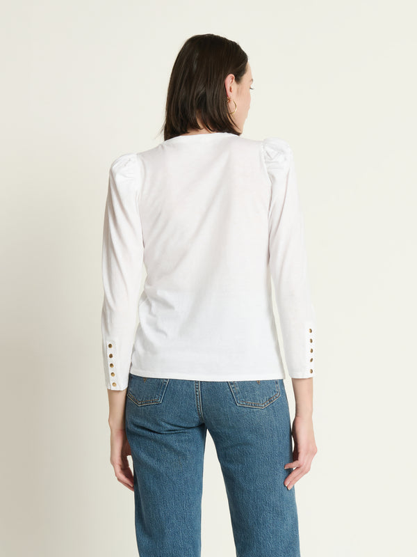 Nation Los Angeles Leta Puff Shoulder Top
