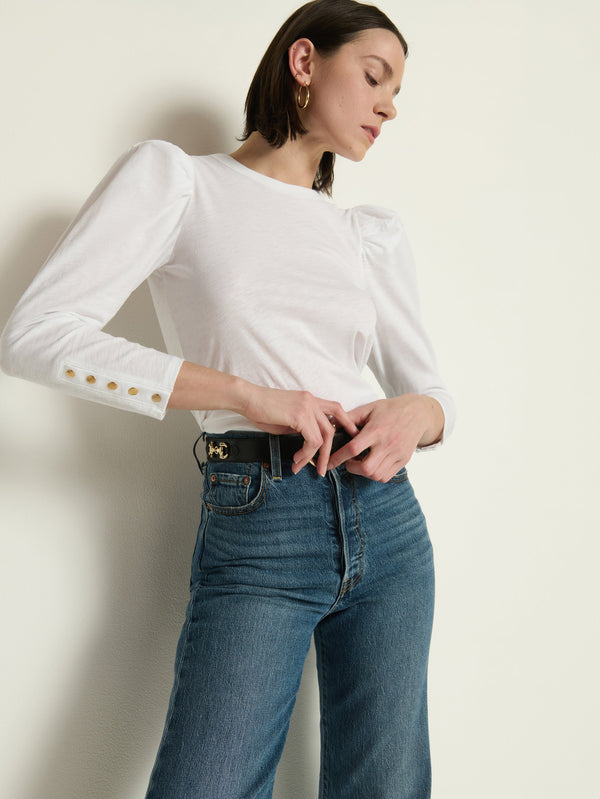 Nation Los Angeles Leta Puff Shoulder Top