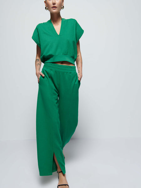 Lincoln Front Slit Sweatpants - Verdant Green | Nation Los Angeles